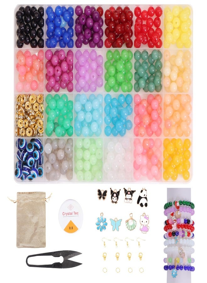 Ambitieux Children Jewelry Making Craft Bracelet Kits Set For Kids-DIY 24 Compartment,700+ Colorful Beads,Ear Hangings,Lobster Locks & Rings ,8 Pcs of Charms With Accessories (8 Moon Kit),Multicolor - Image 1